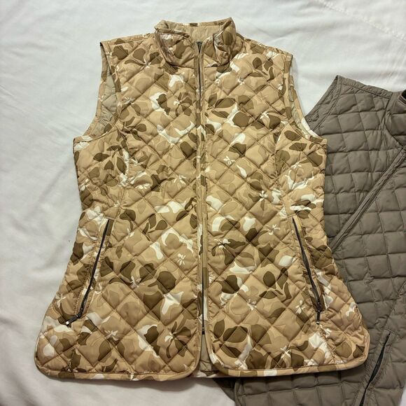 Eddie Bauer Women's XS Goose Down Quilted Vest Jacket Full Zip Set of Two - Picture 12 of 16